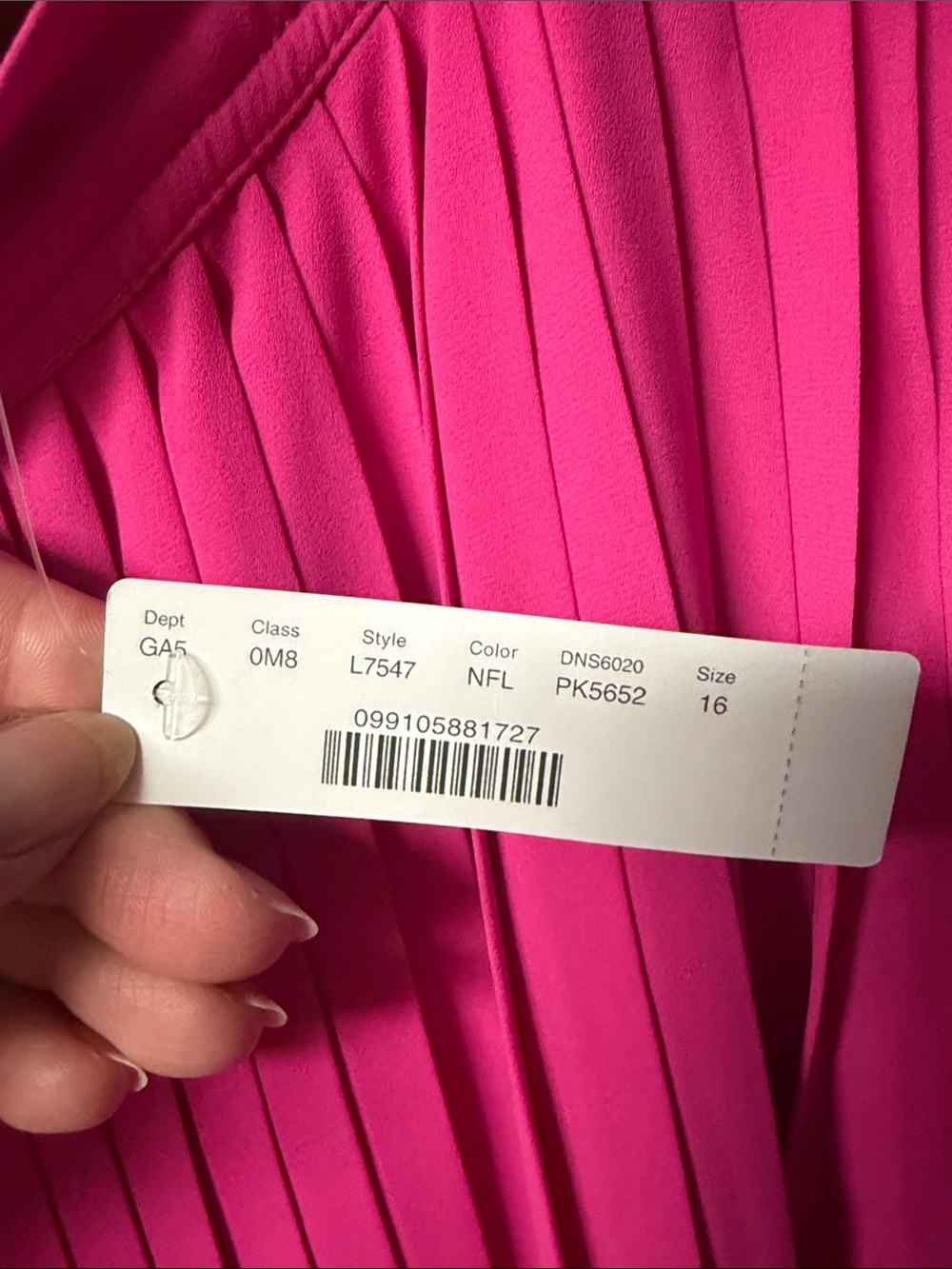 2 Jcrew Pleated Midi Skirts in Bright Fuchsia and multi stripe- pink never worn - Picture 4 of 6
